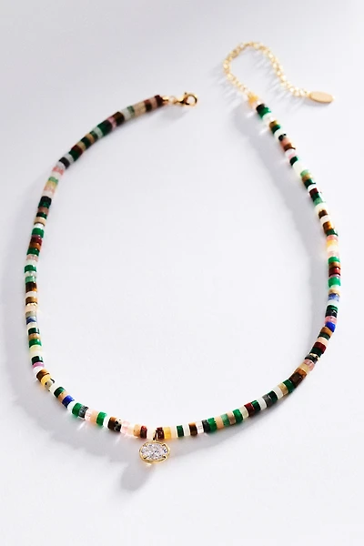 Beaded Shell Pendant Necklace