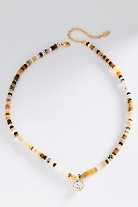 Beaded Shell Pendant Necklace