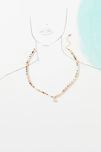 Beaded Shell Pendant Necklace