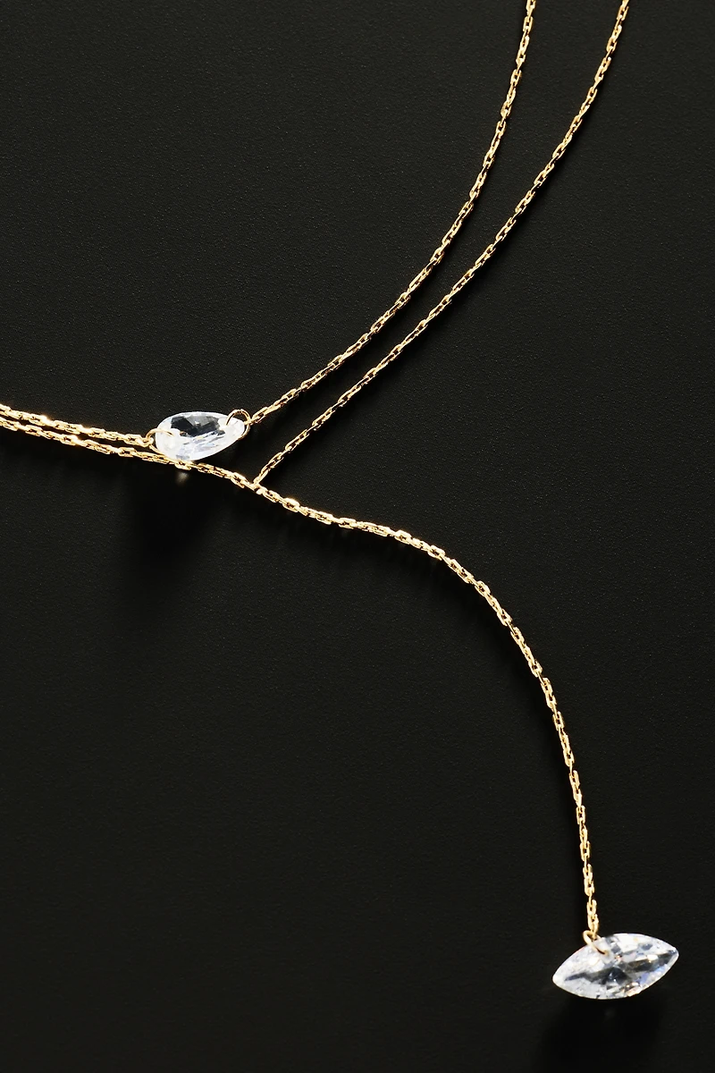 By Anthropologie Demi-Fine Delicate Layered Lariat Necklace