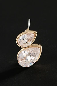 By Anthropologie Demi-Fine Crystal Pear Duet Earrings