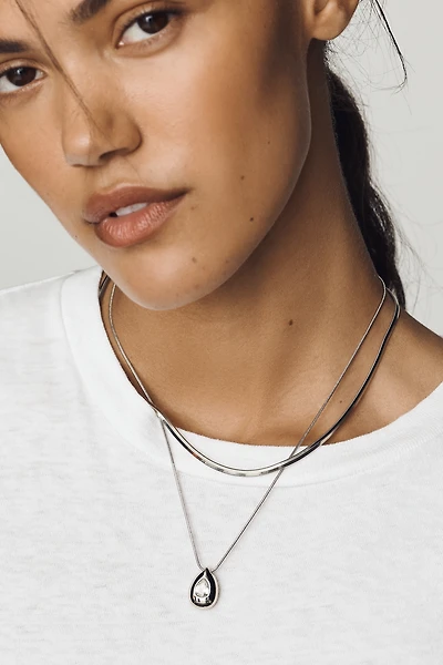By Anthropologie Demi-Fine Crystal Teardrop Pendant Necklace