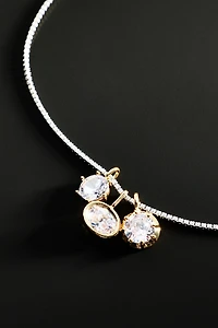 By Anthropologie Demi-Fine Tri-Crystal Necklace