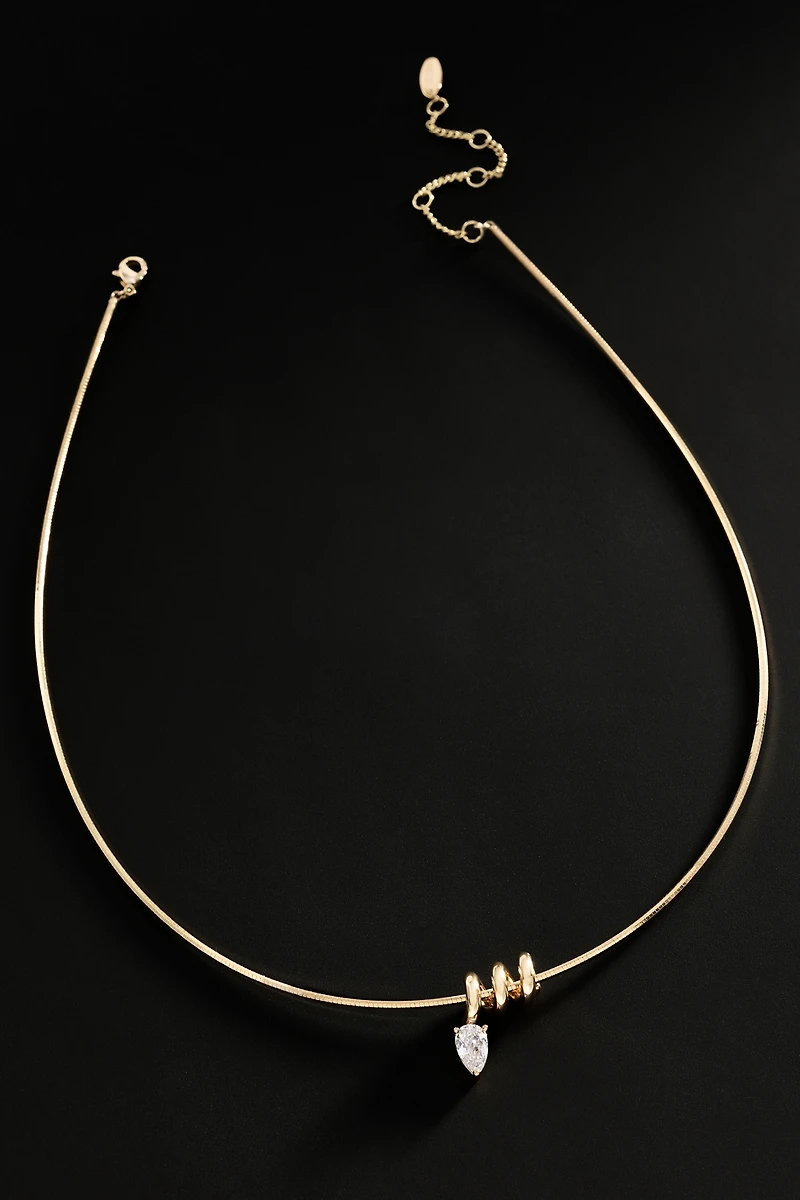 By Anthropologie Demi-Fine Twisted Crystal Necklace