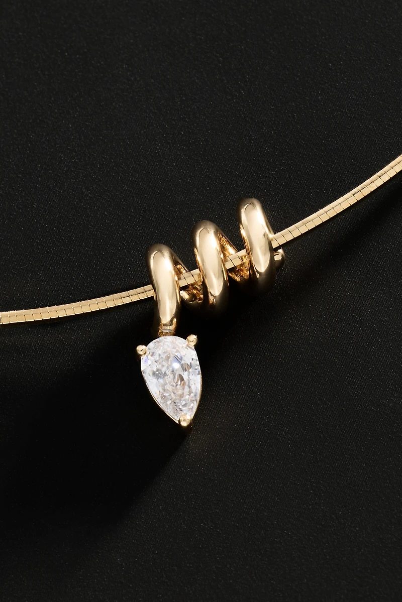 By Anthropologie Demi-Fine Twisted Crystal Necklace