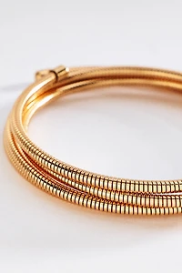 Ribbed Metal Wrap Bracelet