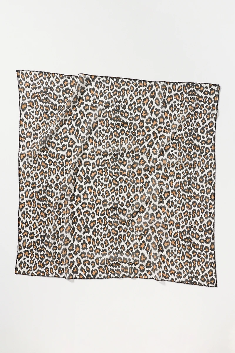 THE GREAT. 100% Cotton Leopard Hair Scarf