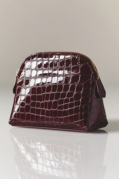 By Anthropologie Half Moon Croc Cosmetic Bag