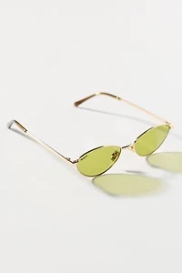 Reality Eyewear Small Winged Oval Metal Sunglasses