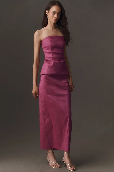 Hutch Peplum Taffeta Column Dress