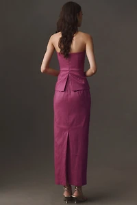 Hutch Peplum Taffeta Column Dress