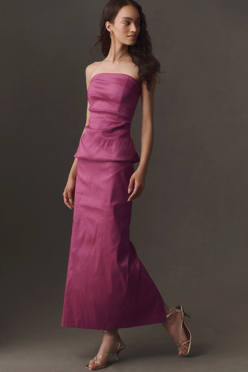 Hutch Peplum Taffeta Column Dress