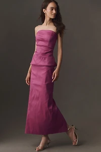 Hutch Peplum Taffeta Column Dress