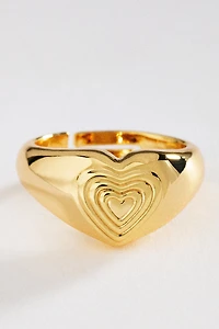 By Anthropologie Bezel Heart Cocktail Ring