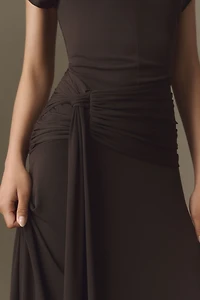 Siempre Tie-Skirt Jersey Maxi Dress