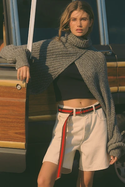 By Anthropologie Cable-Knit Draped Shrug