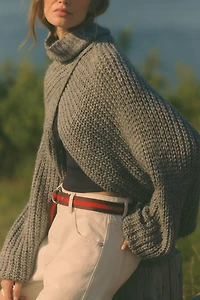 By Anthropologie Cable-Knit Draped Shrug