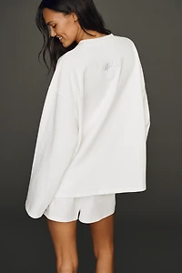 BRIDEMERCH Just Married Cotton Long-Sleeve Top