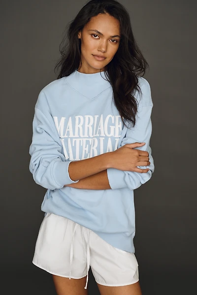 BRIDEMERCH Marriage Material Cotton Mockneck Sweatshirt