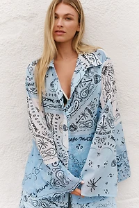 BRIDEMERCH Bandana Cotton Beach Shirt