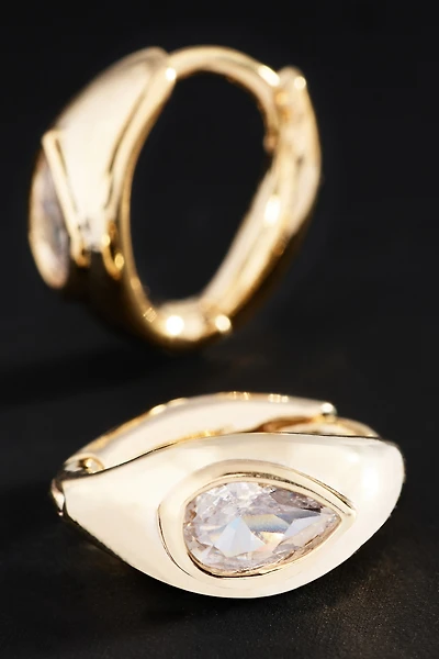 By Anthropologie Demi-Fine Pear Bezel Earrings