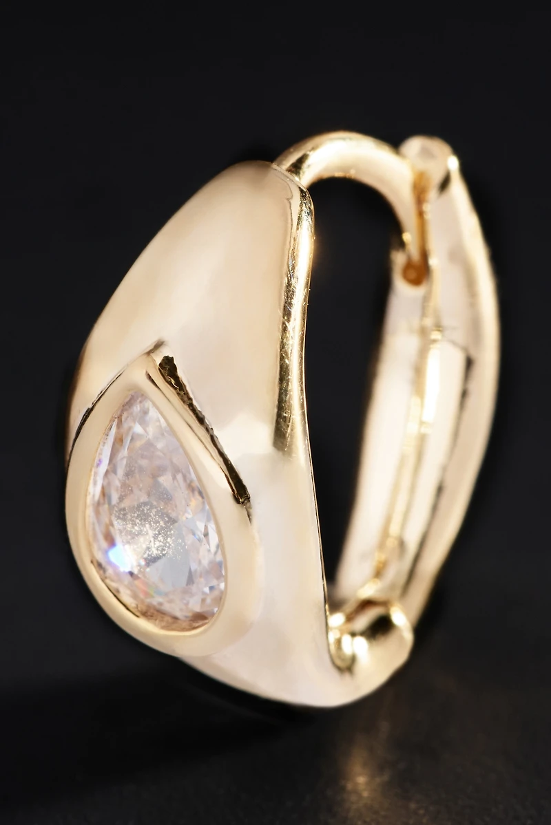 By Anthropologie Demi-Fine Pear Bezel Earrings