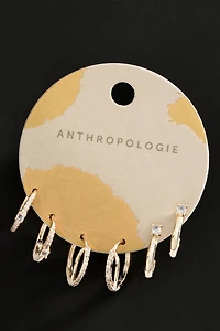 By Anthropologie Demi-Fine Tennis Hoop Earrings, Set of 3
