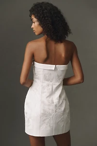 BHLDN Strapless Satin Mini Dress