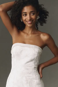 BHLDN Strapless Satin Mini Dress