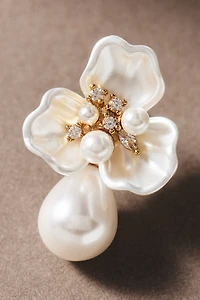 Olive & Piper Eden Floral Pearl Drop Earrings