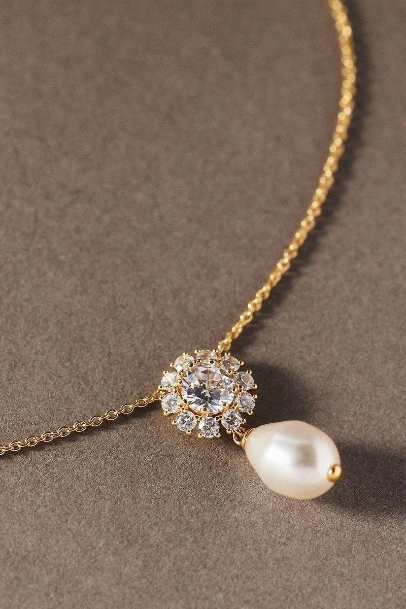 NADRI Sunflower Pearl Drop Necklace