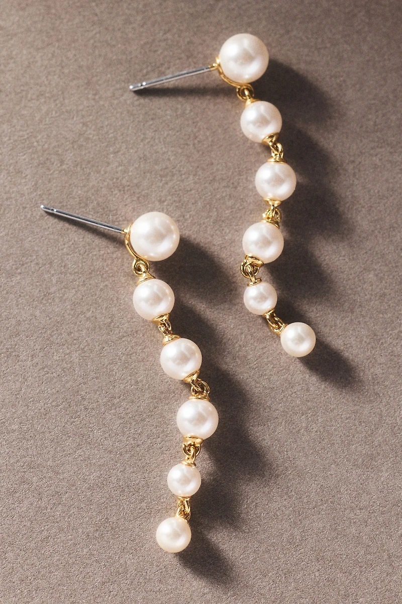 NADRI Bianca Graduated Linear Pearl Earrings