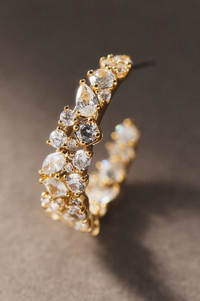 NADRI Runway Cluster Hoop Earrings