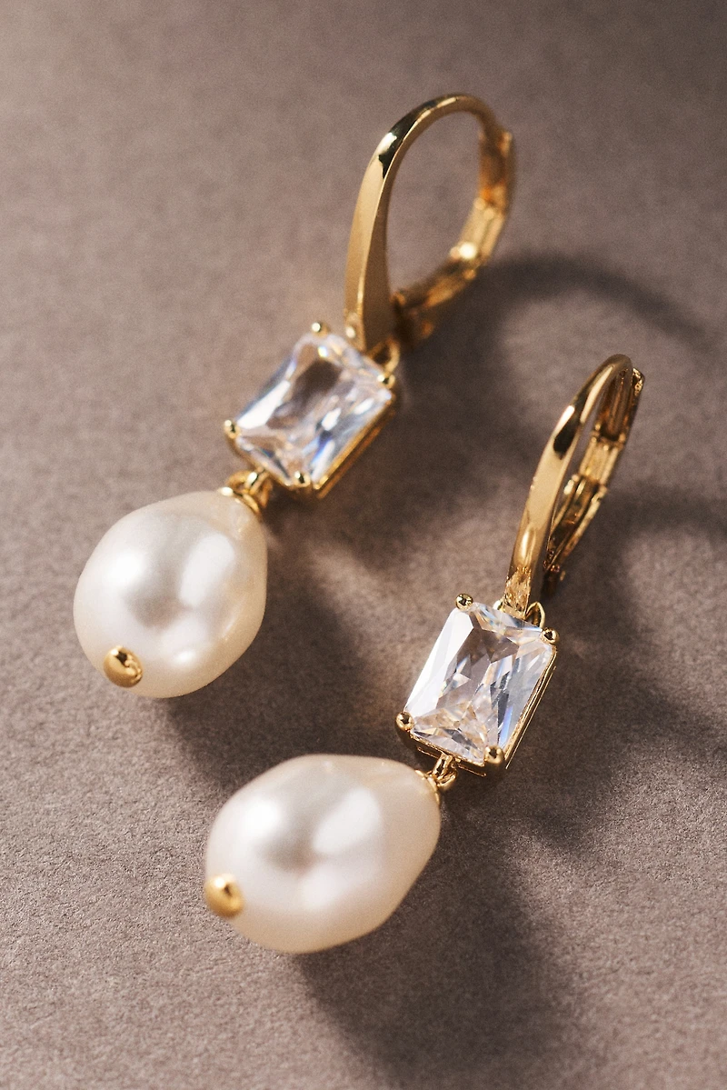 NADRI Bianca Pearl Cubic Zirconia Drop Earrings