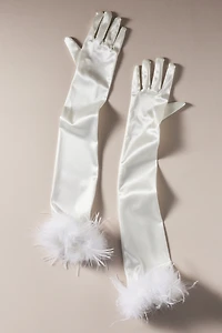 Untamed Petals Olivia Faux-Feather Gloves
