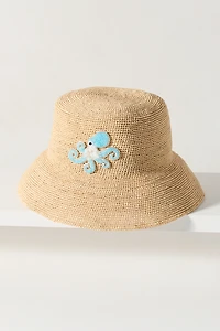 Octopus Straw Bucket Hat