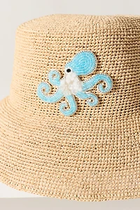 Octopus Straw Bucket Hat