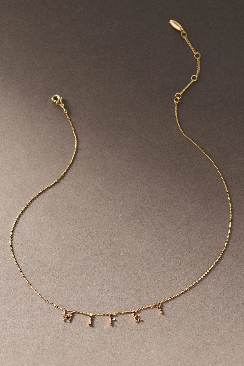 By Anthropologie Blocked Wifey Necklace