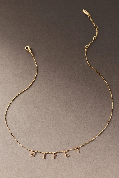 By Anthropologie Blocked Wifey Necklace