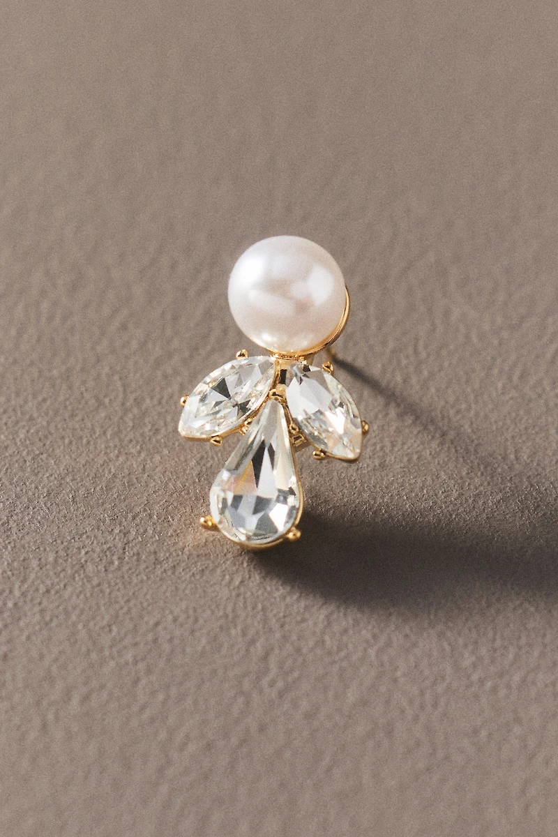 Pearled Crystal Cluster Earrings