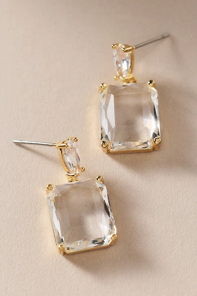 By Anthropologie Square Crystal Drop Earrings