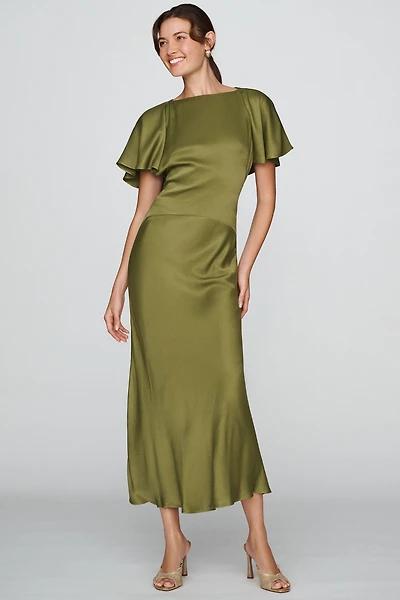 BHLDN Cape Sleeve Cutout Maxi Dress