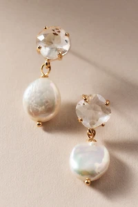 Crystal Pearl Stud Earrings