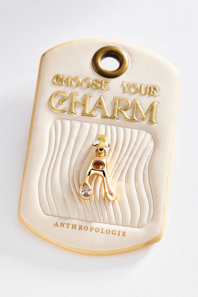 Groovy Bezel Initial Charm