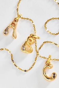 Groovy Bezel Initial Charm
