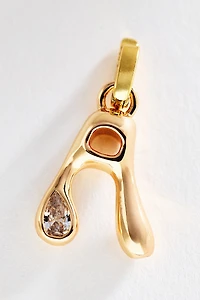 Groovy Bezel Initial Charm