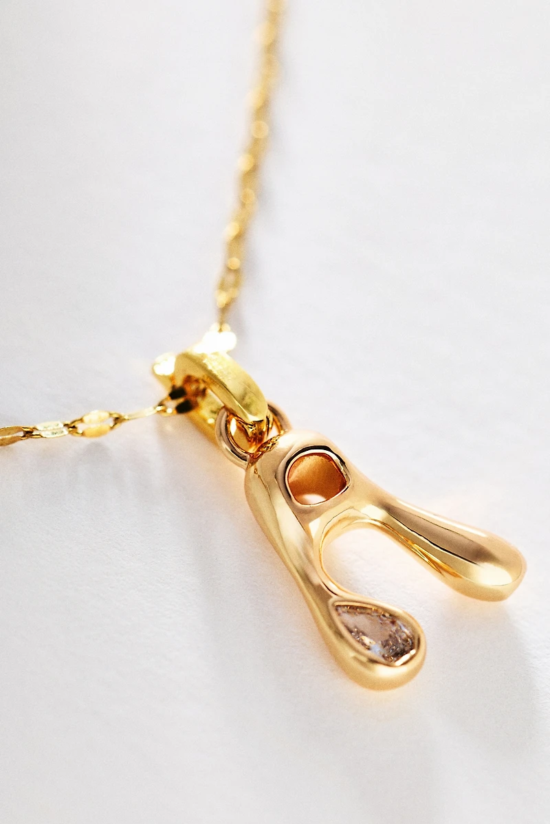 Groovy Bezel Initial Charm