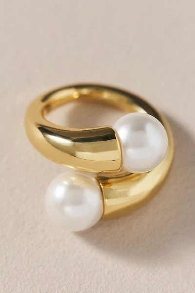 By Anthropologie Weddings Chunky Twist Pearl Ring