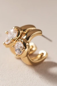 By Anthropologie Weddings Toi et Moi Bezel Hook Earrings