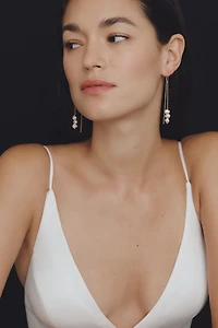 By Anthropologie Weddings 3-Pearl Threader Earrings